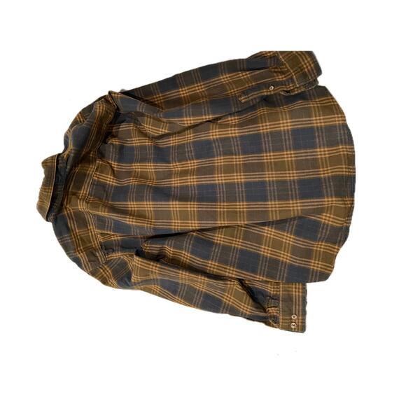 Ridgecut Toughwear Orange Brown Checked Flannel Shirt Mens L - Picture 2 of 3